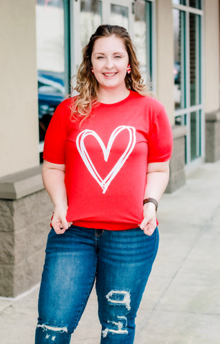 Sweetheart Tee on Red