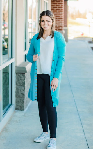 Oh Snap Cardigan in Milky Blue