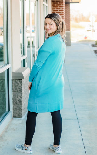 Oh Snap Cardigan in Milky Blue