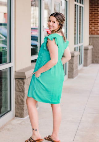 Going Crazy Dress in Teal