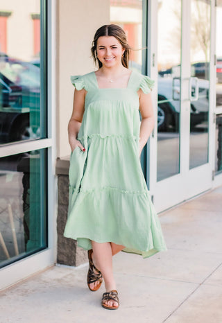 Sweet Retreat Sage Midi Dress