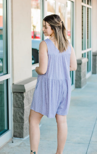 Lavender Fields Forever Floral Romper
