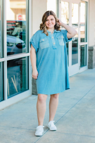 Meet Your Match Dress in Blue