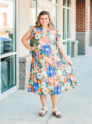 Cruising the Seven Seas Midi Dress in Butter Rum