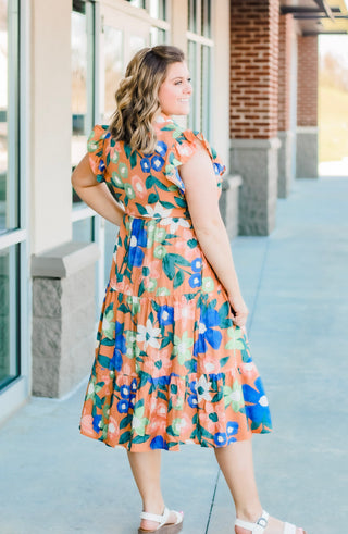 Cruising the Seven Seas Midi Dress in Butter Rum