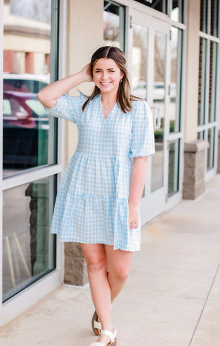 Cheers to a Good Time Dress in Blue