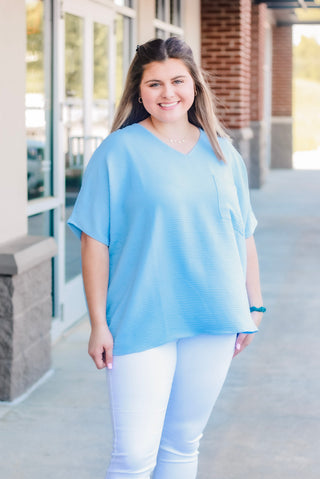 Need You Here Basic Tee in Spring Blue