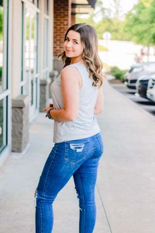 Feels Like Heaven Tank in Dove Grey
