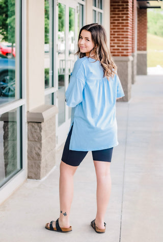 Need a Boyfriend Tee in Cream Blue