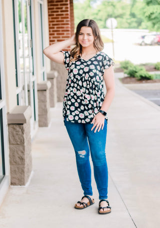 Glad We Met Sunflower Babydoll Top