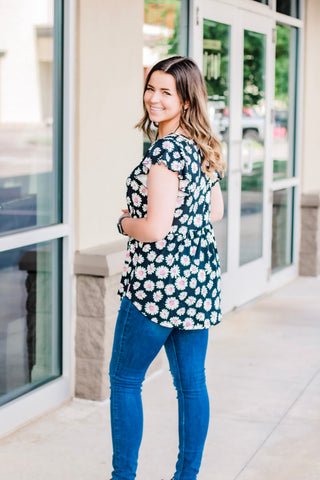 Glad We Met Sunflower Babydoll Top