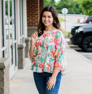 Summer Vacation Floral Blouse