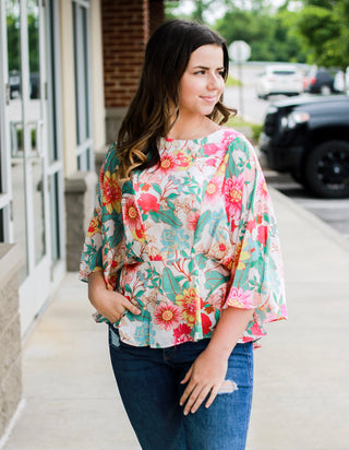 Summer Vacation Floral Blouse
