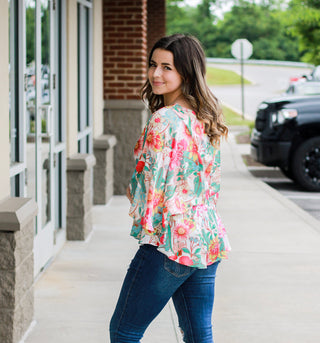 Summer Vacation Floral Blouse