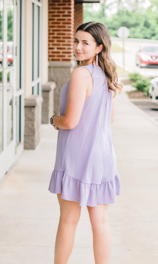 Ruffle Me That Romper in Lavender