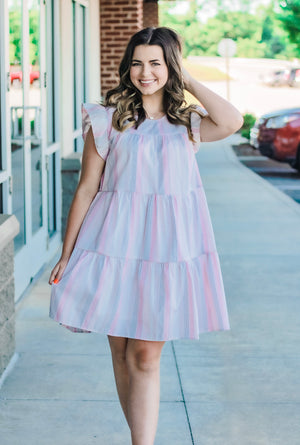 Stripe Your Way Dress in Pink