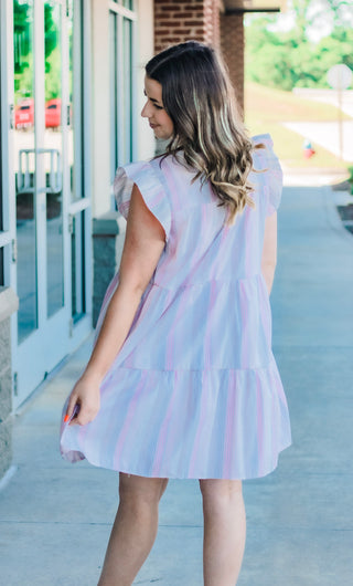 Stripe Your Way Dress in Pink