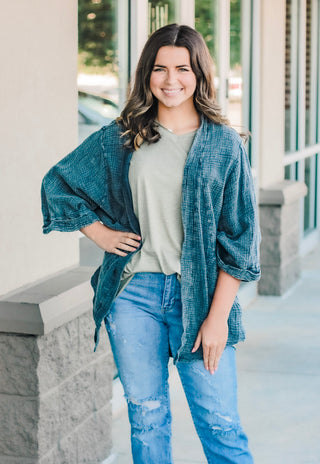 Don't Miss Me Acid Wash Cardigan