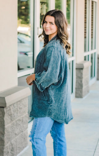 Don't Miss Me Acid Wash Cardigan