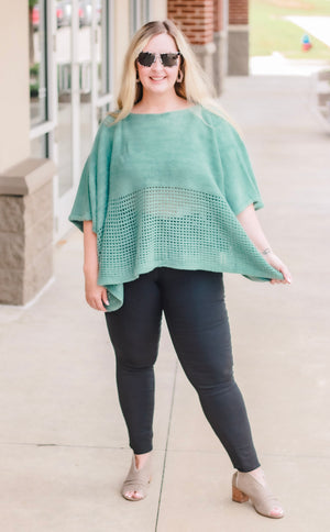 Love Punch Poncho in Teal