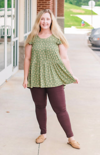 Take It Easy Ribbed Babydoll Top