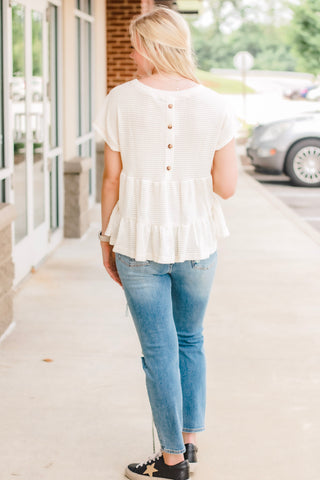 Take It Easy Cream Waffle Top