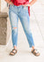 Middle Ground Mid Rise Destroyed Hem Judy Blue Jeans