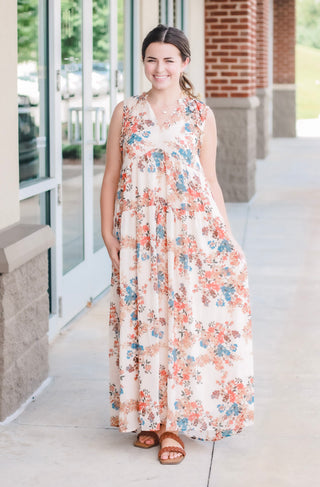 Leave You Breathless Floral Maxi in Natural