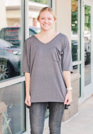 Hello Boyfriend Tee in Charcoal
