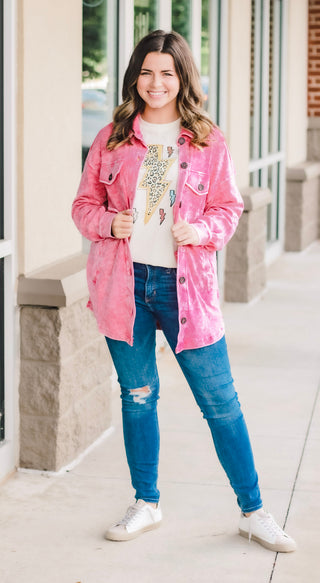 All Call Acid Wash Shacket