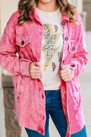 All Call Acid Wash Shacket