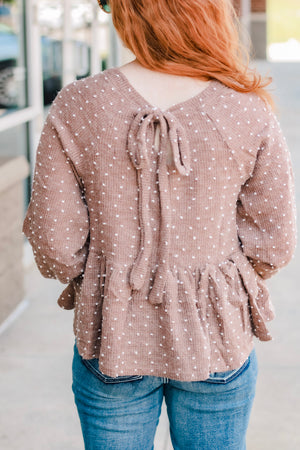 Dotted in Love Knit Peplum Top