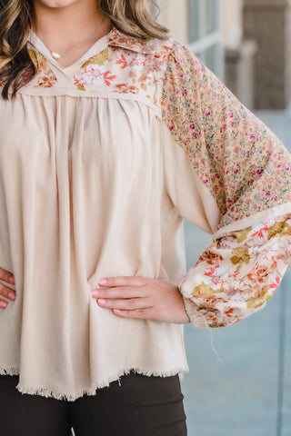 Fall Feels Like This Floral Blouse
