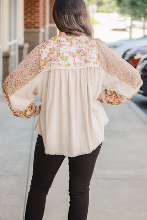 Fall Feels Like This Floral Blouse