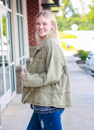 Here we Go Jacket in Olive