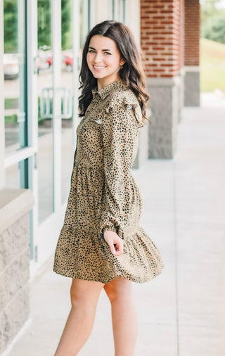 I'm in Love Animal Print Dress in Cocoa
