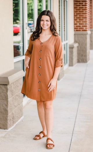 Wear it Two Ways Camel Cardi Dress