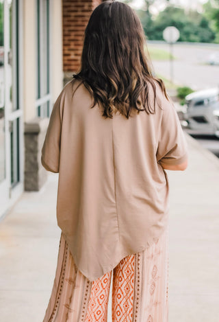 Dream Tee Almond Dolman Sleeve Top
