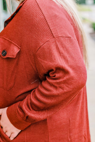 Glory Days Ribbed Top in Burgundy