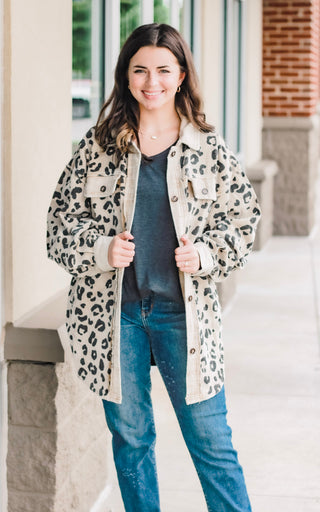 You're the One That I Want Vintage Leopard Shacket
