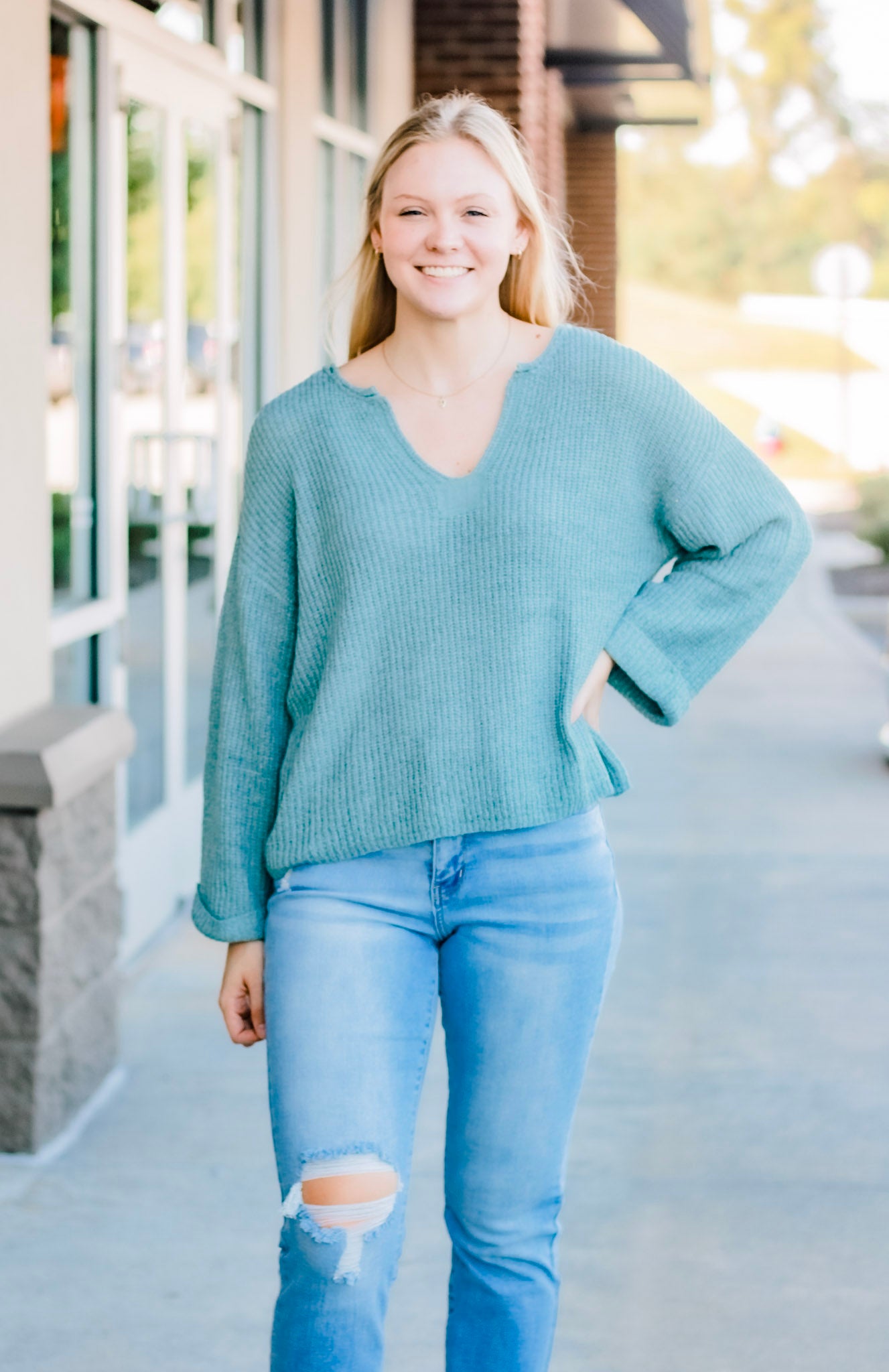 Downtown Sage Sweater