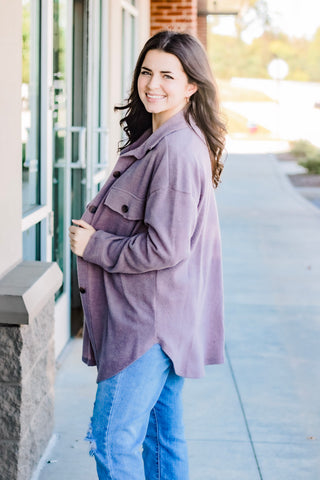 Plain Jane Shacket in Purple