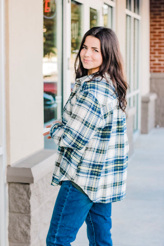 Around Town Flannel in Navy