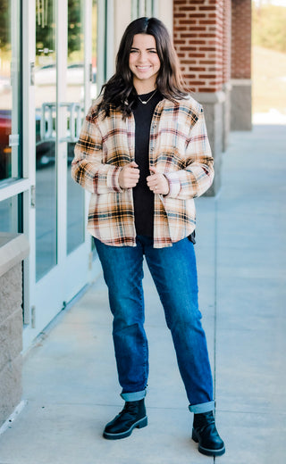 Around Town Flannel in Saffron