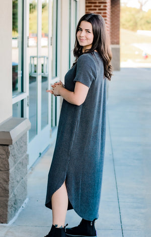 Desperate for a Down Day Ribbed Maxi Dress