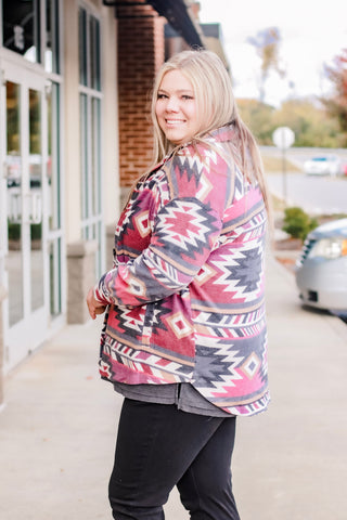 Wild West Shacket in Burgundy