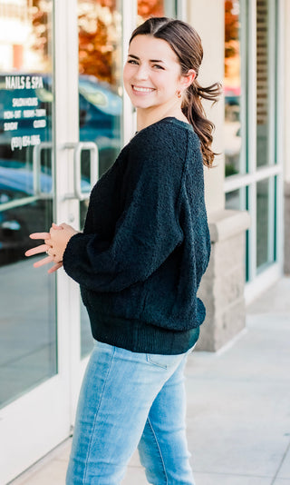 Home Away from Home Cozy Sweater in Black