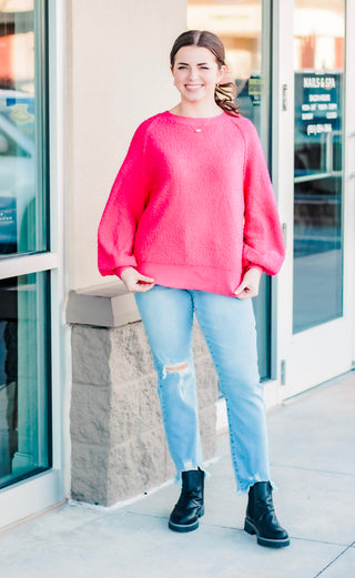 Home Away from Home Cozy Sweater in Pink