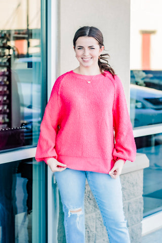 Home Away from Home Cozy Sweater in Pink