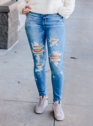 Just a Splash of Bleach Destroyed Judy Blue Skinny Jeans